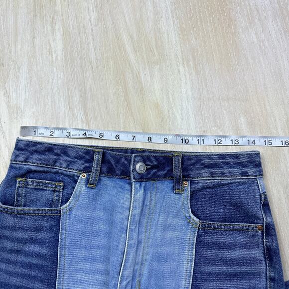 PacSun Eco Blue Two-Tone 90's Boyfriend High Rise Vertical Seam Denim Jeans 28 - Picture 9 of 16